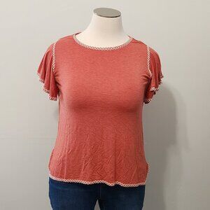 MAX STUDIO flutter sleeve top 1X